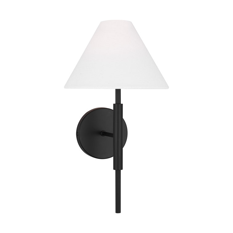 Midnight Black and White Linen Wall Sconce