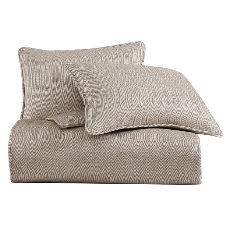 Light Tan Chenille Herringbone King Comforter Set
