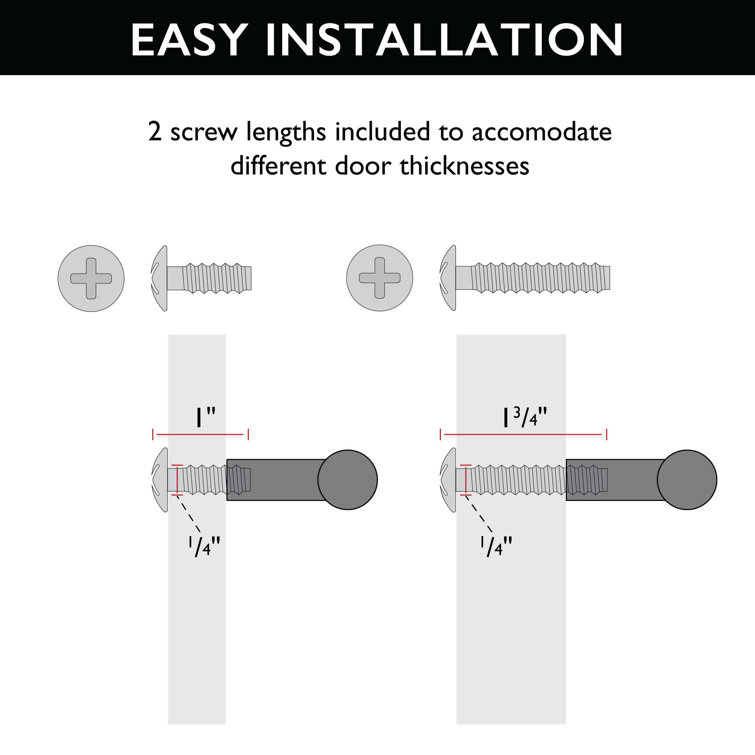 Stainless Steel T-Handle Cabinet Knob with Mounting Hardware
