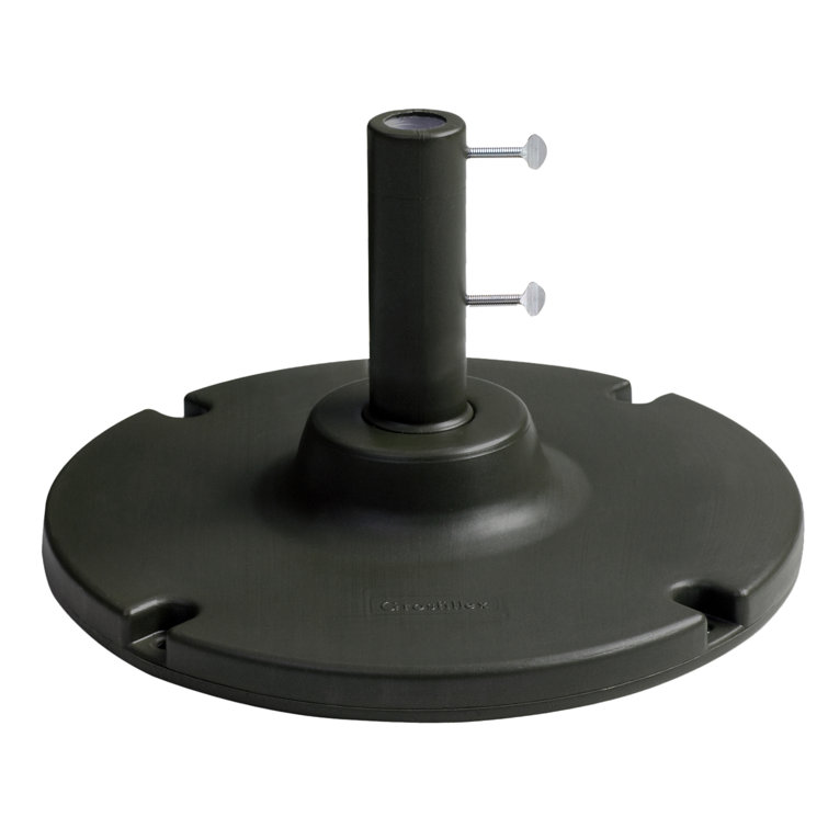 Black Round Concrete Free Standing Umbrella Base with Reinforced Stem