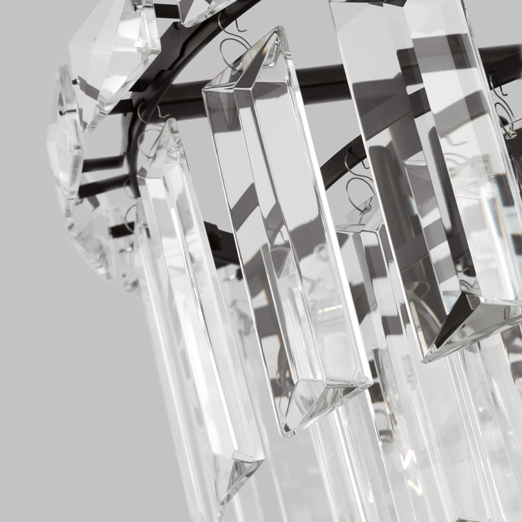 Aged Iron Mini Crystal 4-Light Candle Chandelier