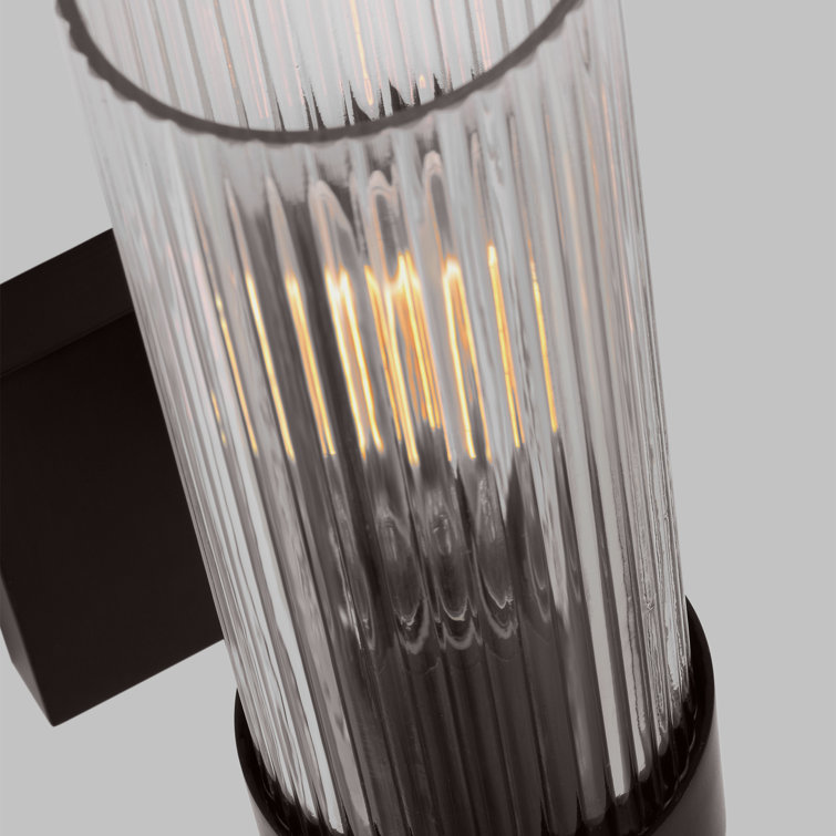 Geneva Black Iron Wall Sconce with Translucent Tube Shade