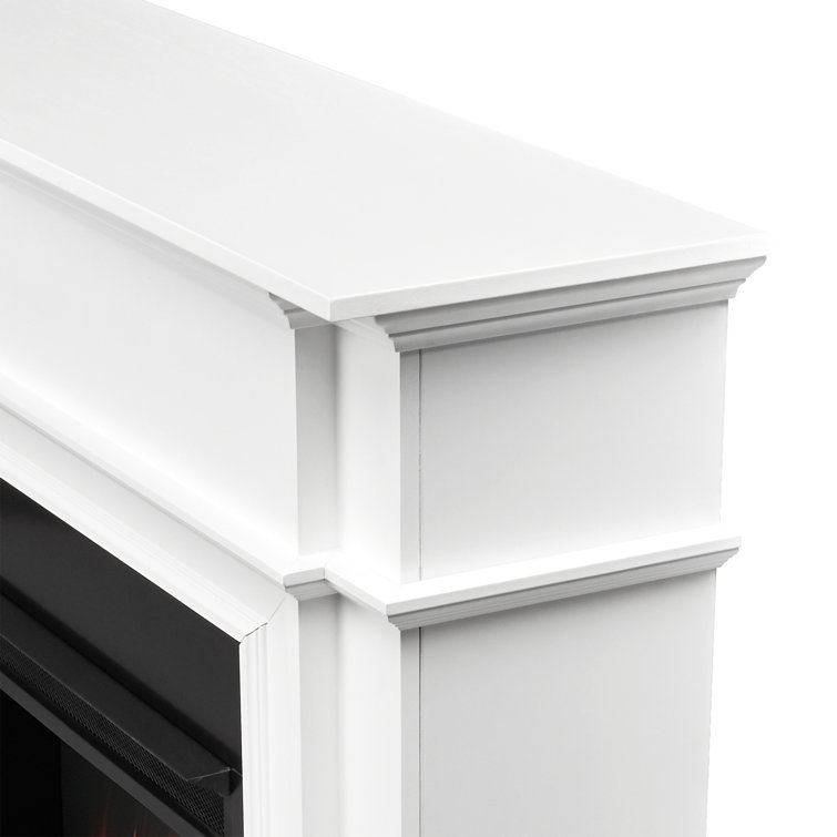 White Electric Fireplace with Mantel, 60" Tall