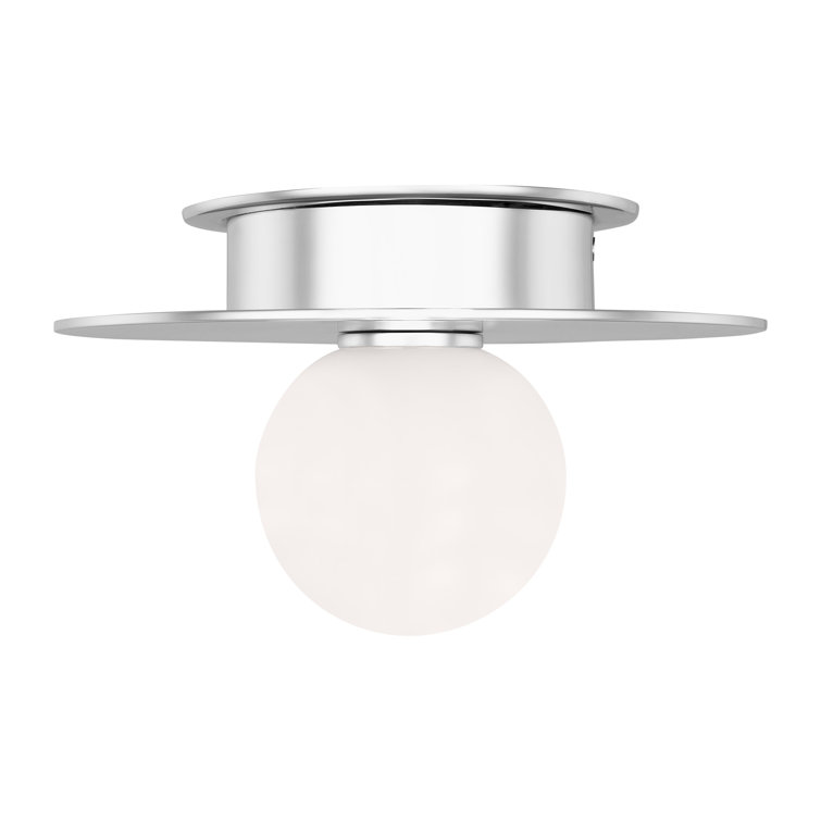 Polished Nickel Glass Globe LED Flush Mount Light