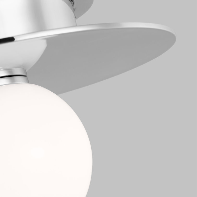 Polished Nickel Glass Globe LED Flush Mount Light