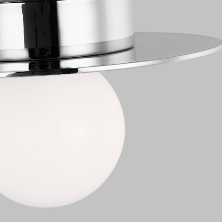Polished Nickel Glass Globe LED Flush Mount Light