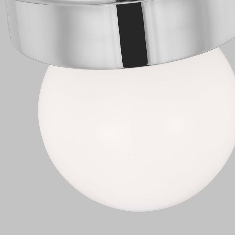 Polished Nickel Glass Globe LED Flush Mount Light