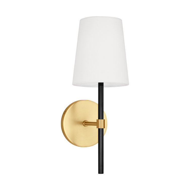 Burnished Brass and White Steel Dimmable Sconce