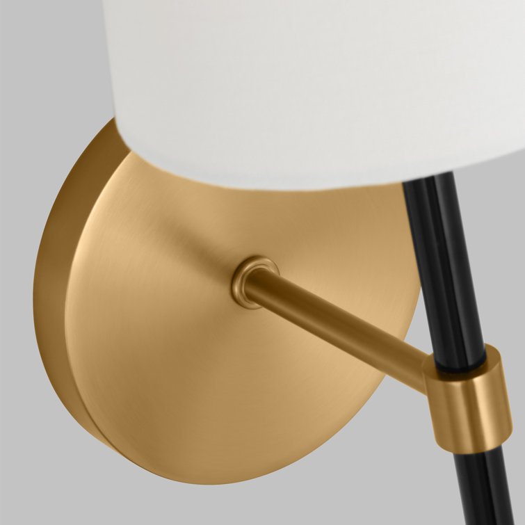 Burnished Brass and White Steel Dimmable Sconce