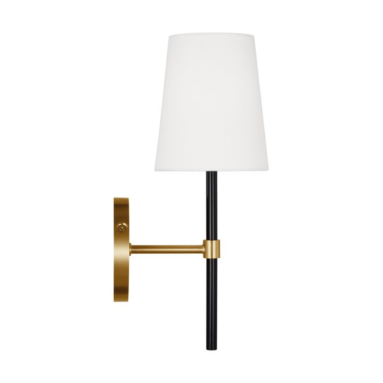 Burnished Brass and White Steel Dimmable Sconce