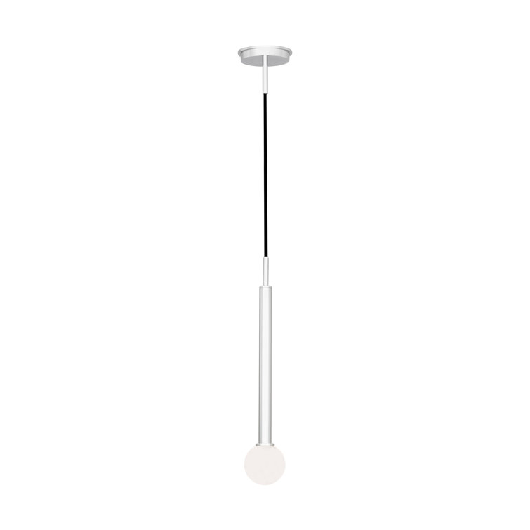 Polished Nickel Globe Pendant Light with Glass Diffuser