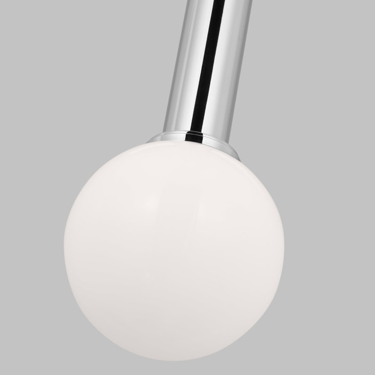 Polished Nickel Globe Pendant Light with Glass Diffuser