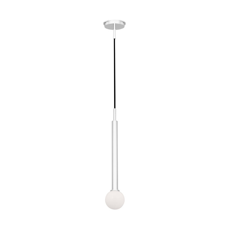 Polished Nickel Globe Pendant Light with Glass Diffuser