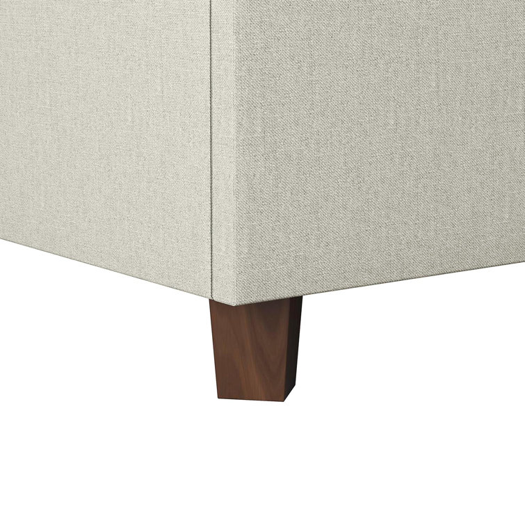 Elegant Queen Gray Linen Tufted Upholstered Bed with Wood Frame