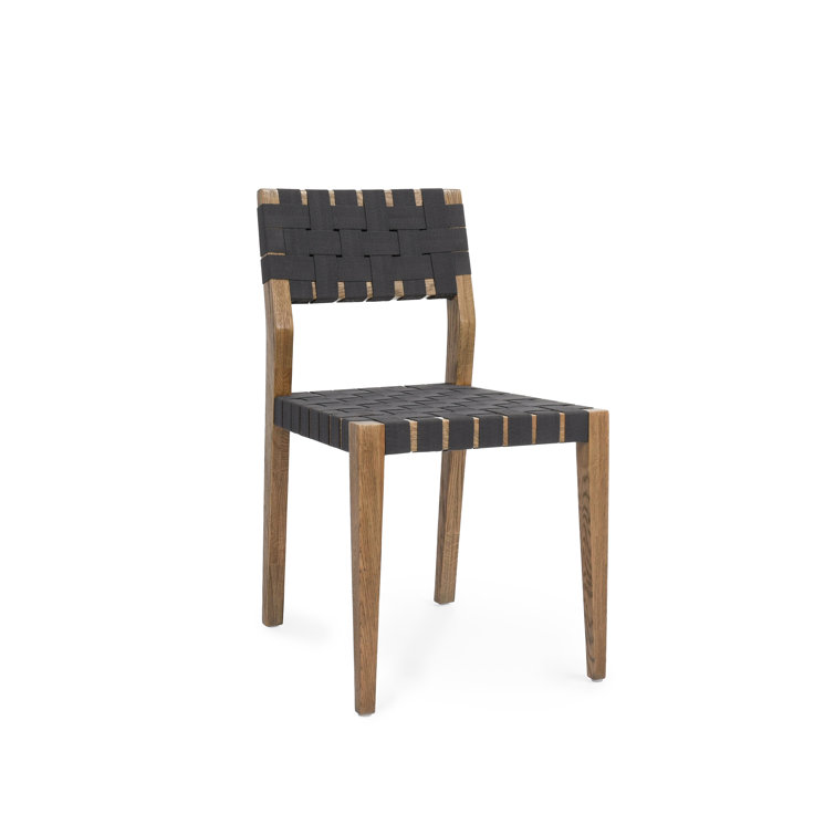 Charcoal Upholstered Oak Wood Side Chair