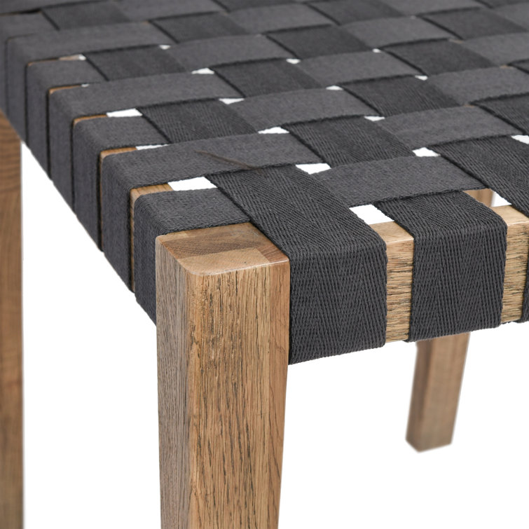 Charcoal Upholstered Oak Wood Side Chair