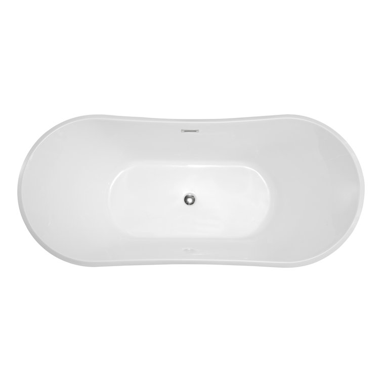 Ancona 71'' Glossy White Freestanding Acrylic Bathtub