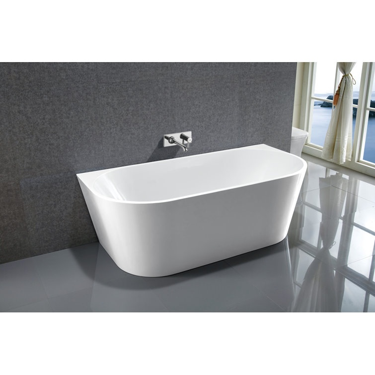 71" Glossy White Acrylic Freestanding Bathtub