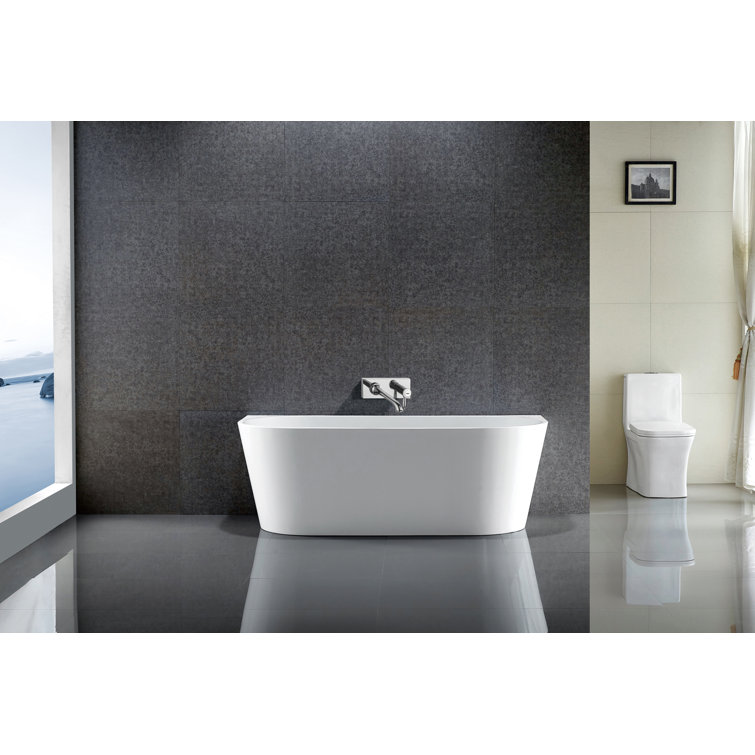 71" Glossy White Acrylic Freestanding Bathtub
