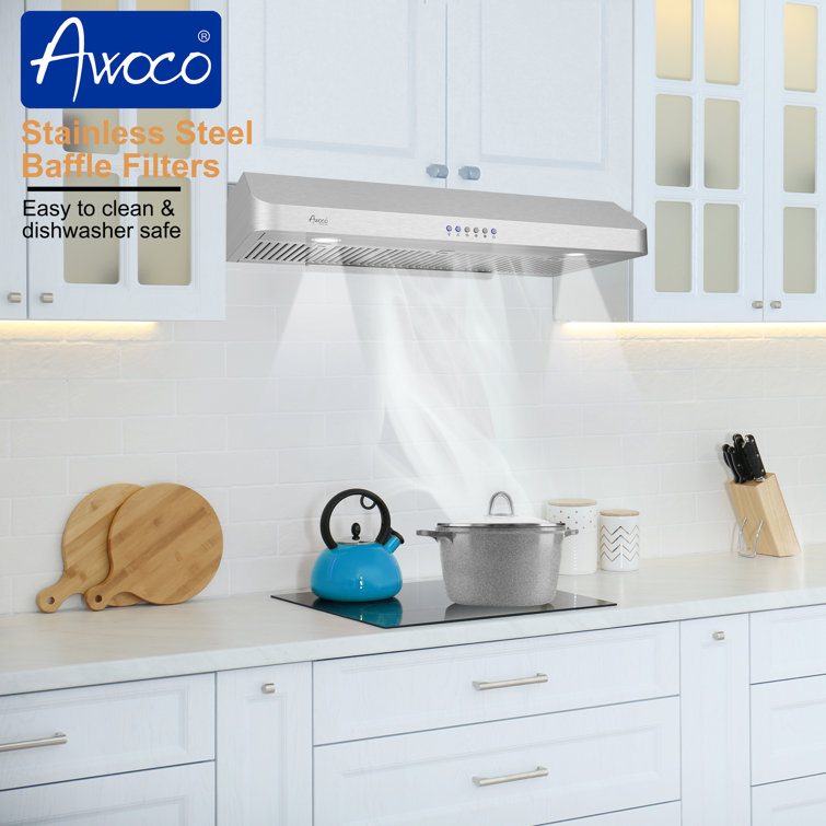 42" Stainless Steel Under Cabinet Range Hood with LED Lights