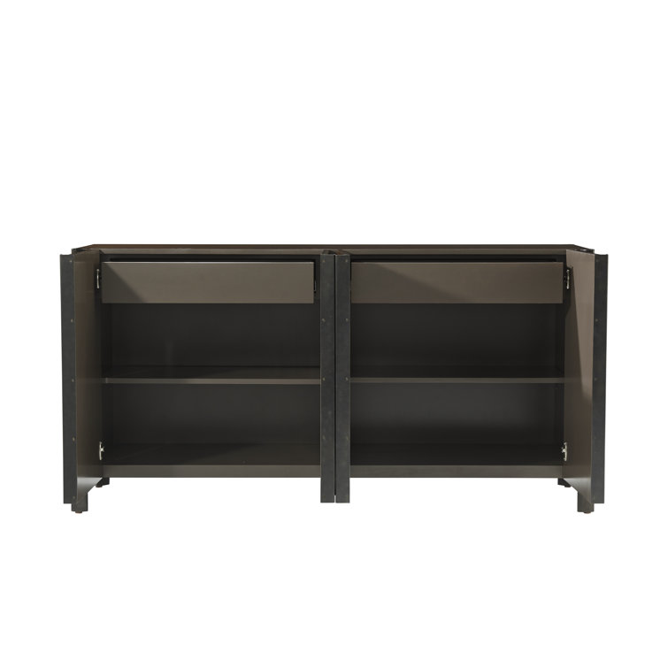 Helix 71.75'' Beech Solid Wood Sideboard with Brass Hardware