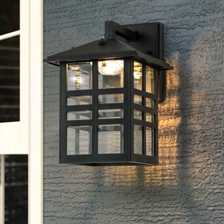 Black Dimmable Direct Wired Outdoor LED Wall Lantern