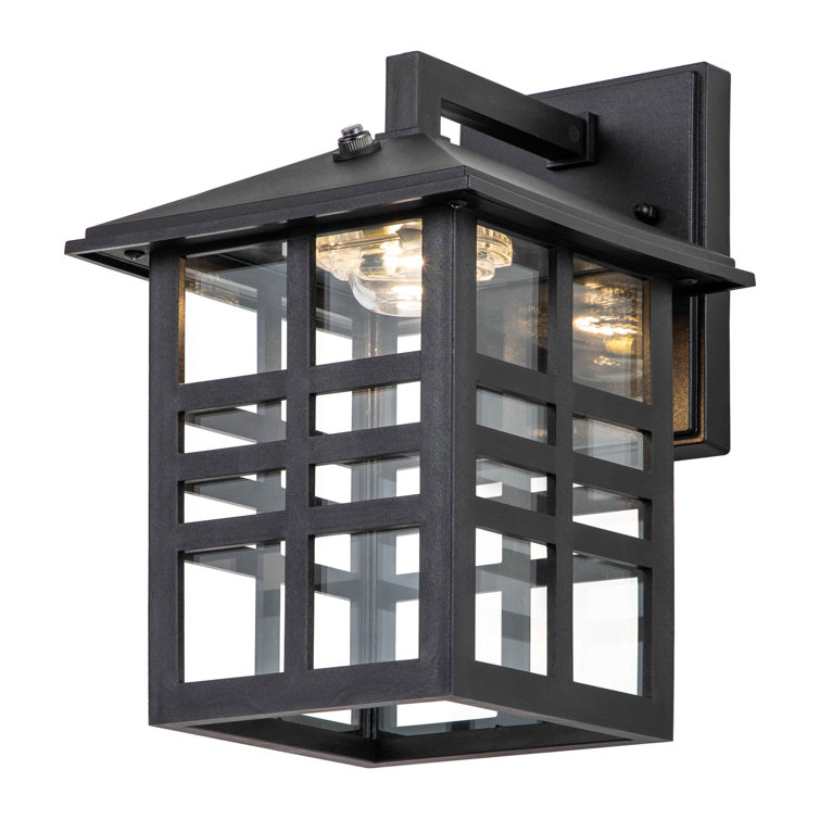 Black Dimmable Direct Wired Outdoor LED Wall Lantern