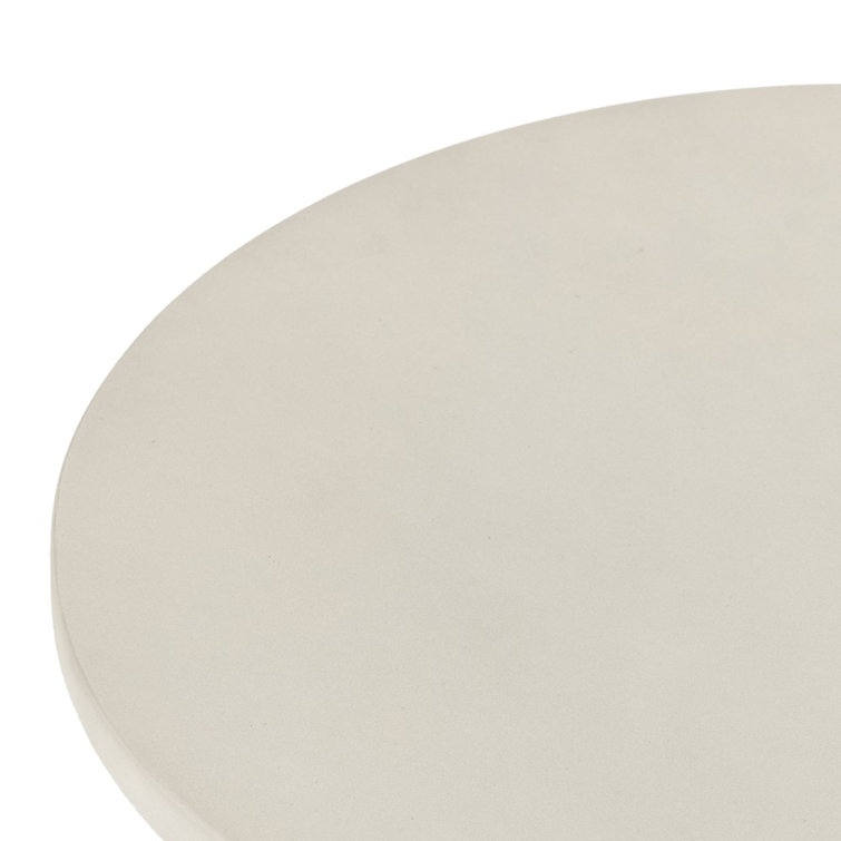 Bowman 22" White Concrete Faceted Round Side Table