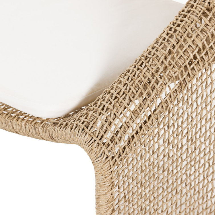 Selma Contemporary Brown & White Outdoor Chair with Cushions