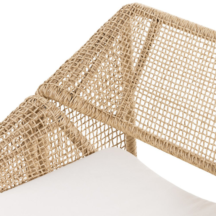 Selma Contemporary Brown & White Outdoor Chair with Cushions