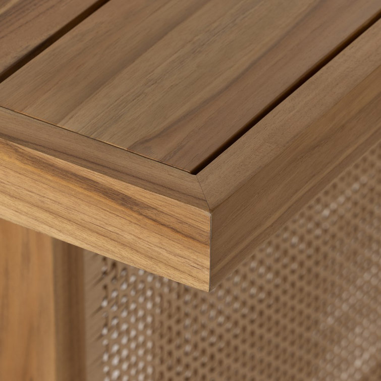 Elegant 90'' Brown Teak Rectangular Outdoor Dining Table