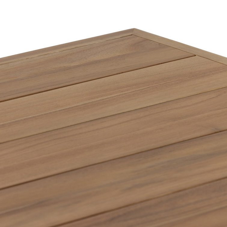 Elegant 90'' Brown Teak Rectangular Outdoor Dining Table