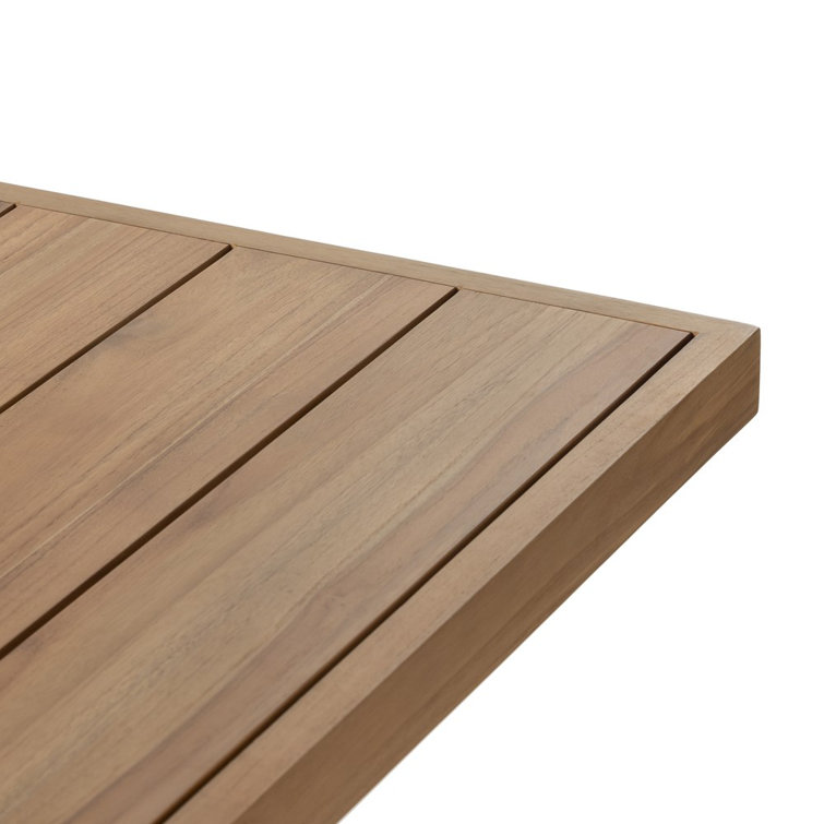 Elegant 90'' Brown Teak Rectangular Outdoor Dining Table