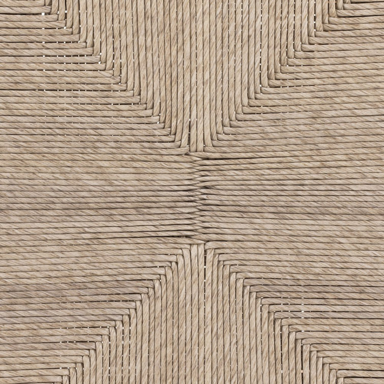 Natural Teak and Wicker Saddle Counter Stool