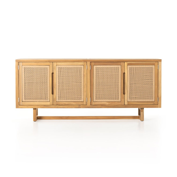 Anson Breezy Charm 72'' Natural Teak and Wicker Outdoor Sideboard
