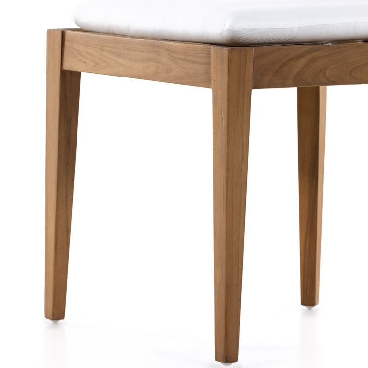 Jaz Mixed Material Natural Teak and Faux Rattan Dining Chair with Cushion