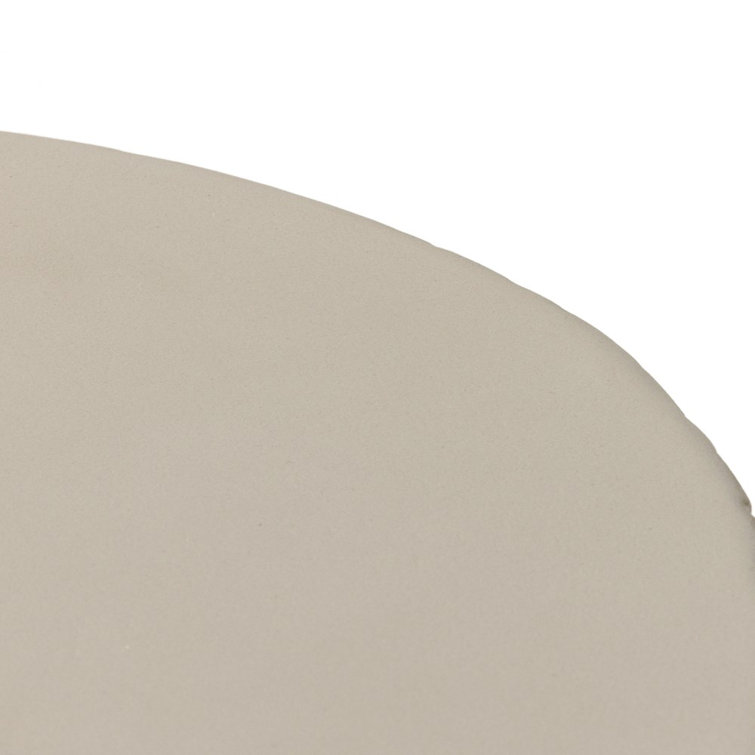 Hobart 18'' White Stone Round Outdoor Side Table