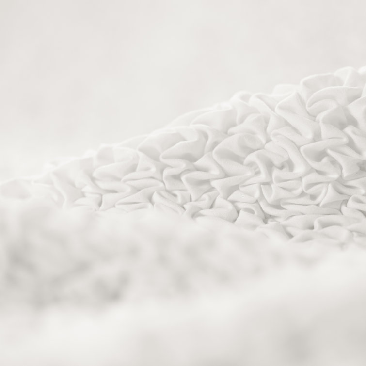 Crisp White Stretch Polyester Recliner Slipcover