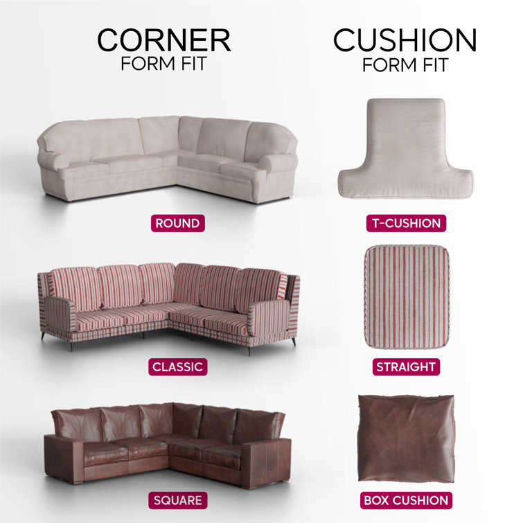Italianate Modern Elastic Stretch Burgundy Velvet Sofa Cover