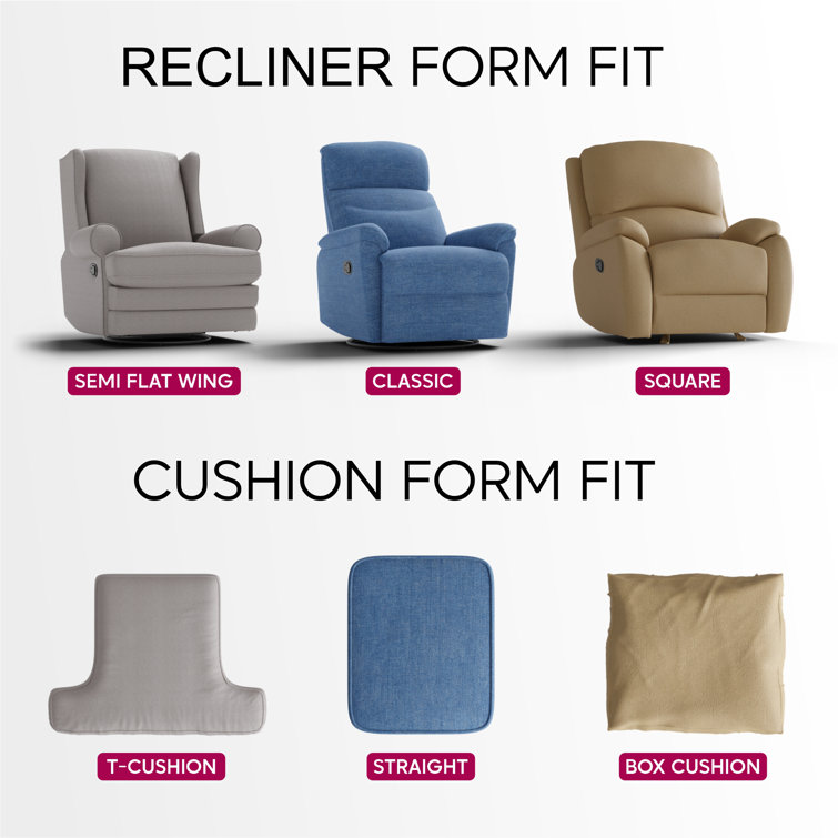 Italianate Modern Blue Stretch Recliner Chair Cover