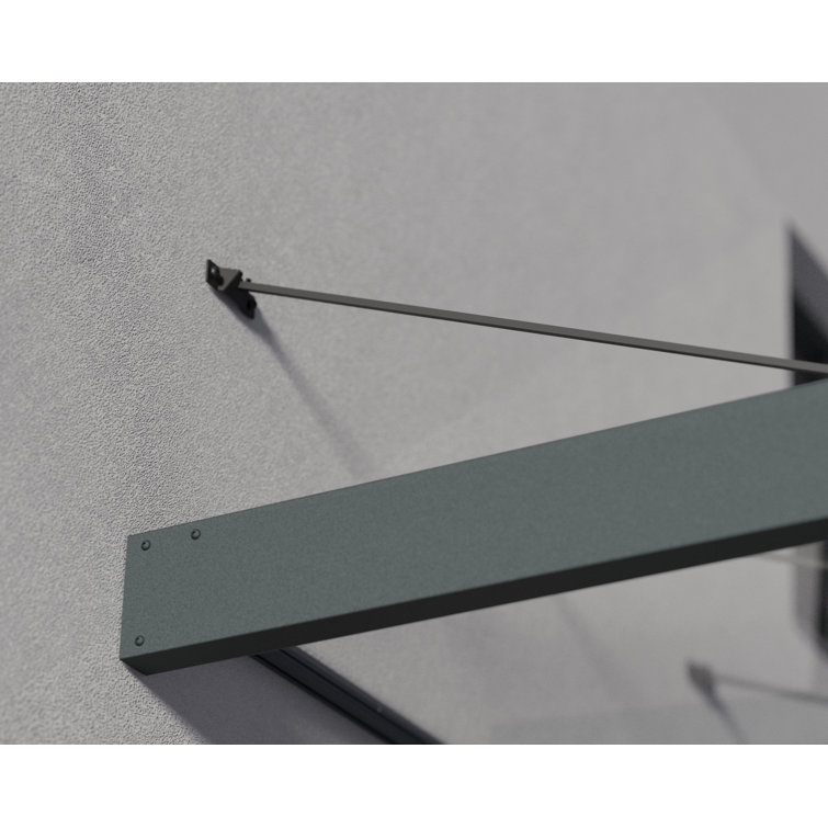Sophia XL 15' x 5' Gray Aluminum and Clear Acrylic Door Awning