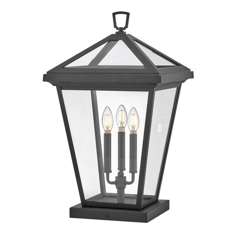 Museum Black Large Outdoor Pier Mount Lantern with Clear Glass