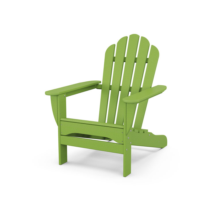 Lime Green Outdoor Adirondack Chair with Wide Armrests