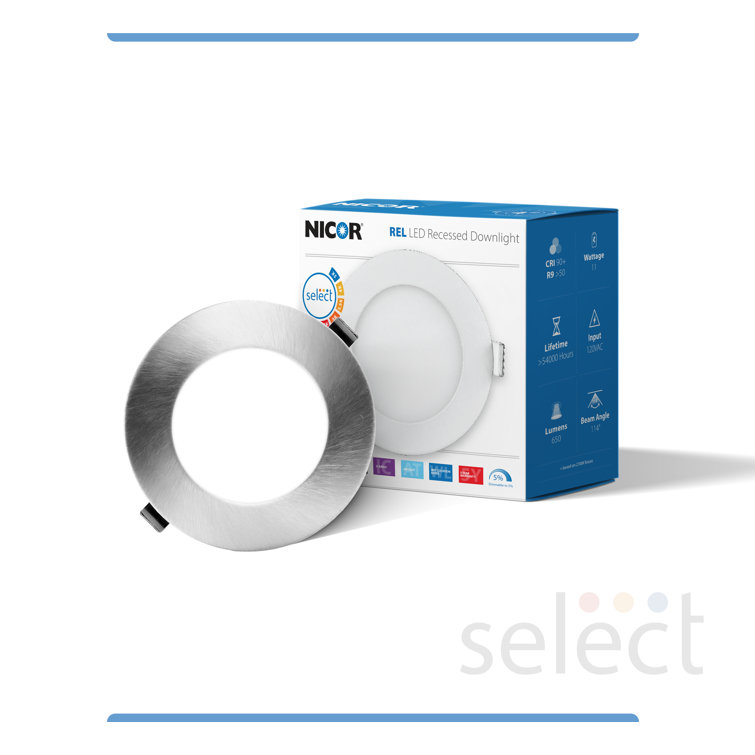 Nickel 4'' Round LED Canless Recessed Lighting Kit