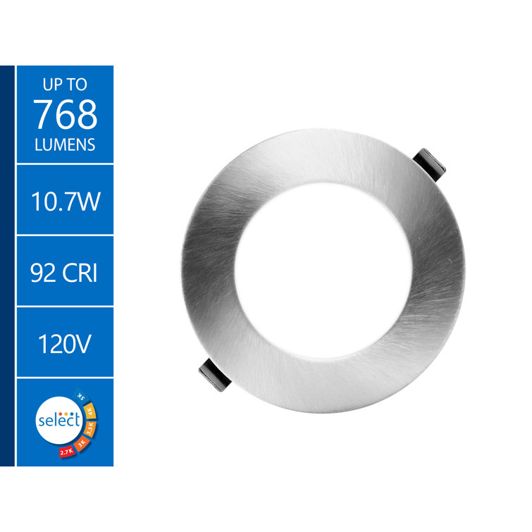 Nickel 4'' Round LED Canless Recessed Lighting Kit
