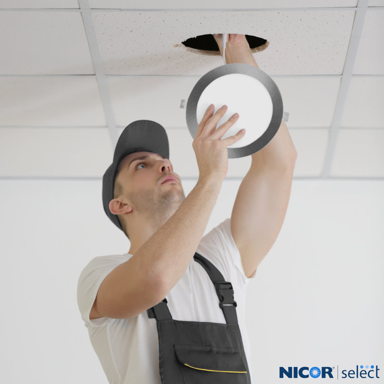 Nickel 4'' Round LED Canless Recessed Lighting Kit