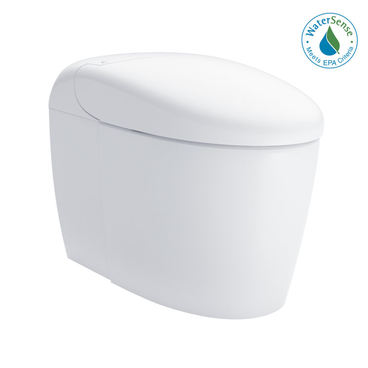 High Efficiency White Ceramic Dual Flush Elongated Toilet with Bidet