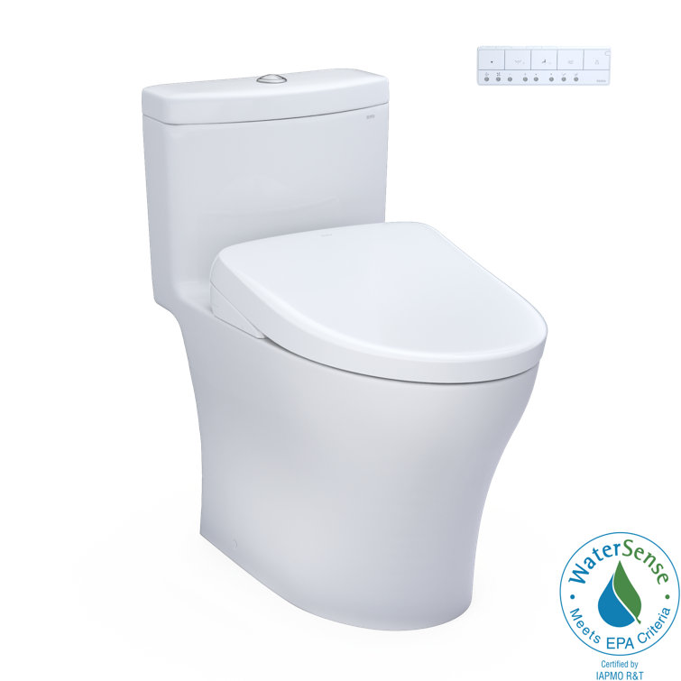 White Elongated Dual Flush High Efficiency One-Piece Toilet