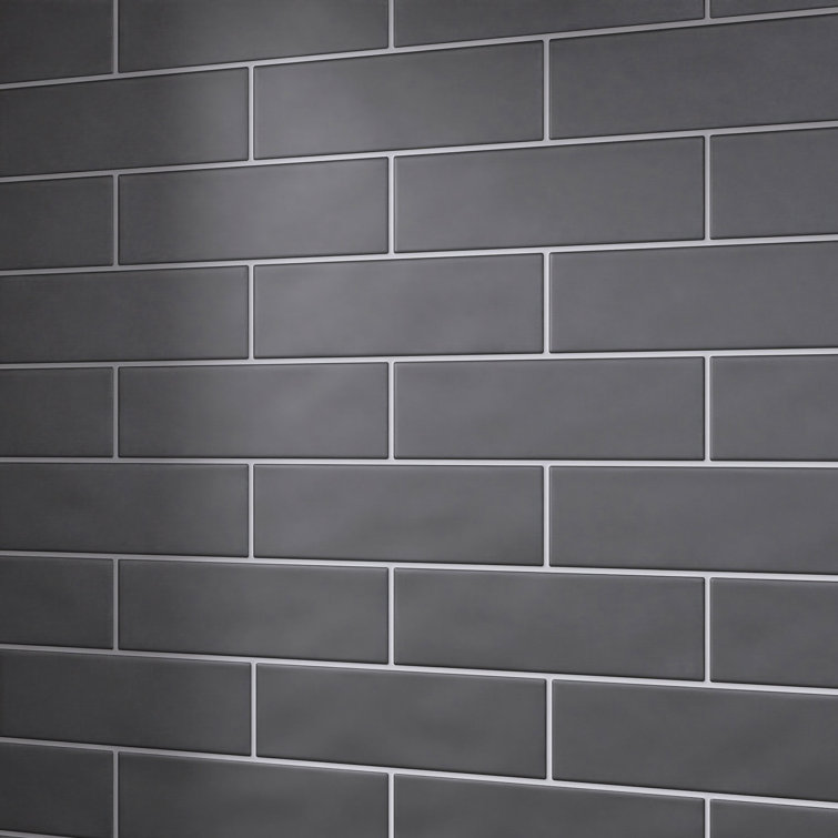 Matte Black 3" x 8" Porcelain Subway Tile