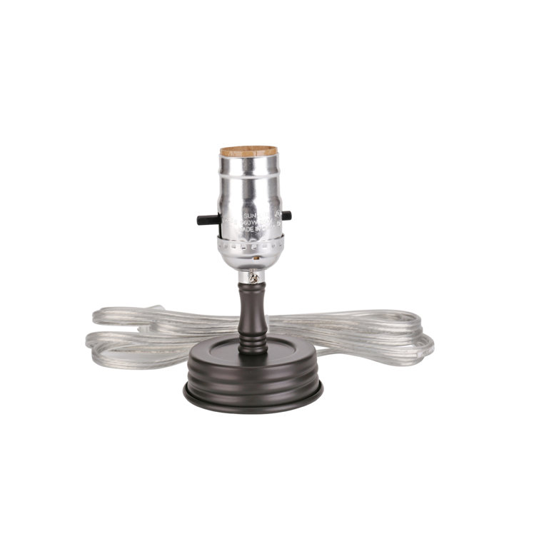 Oil Rubbed Bronze Mason Jar Lamp Kit with Silver Cord